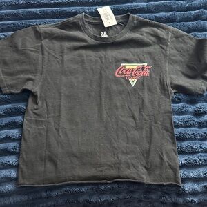 Coca Cola Classic Logo Dark Gray Crop Top